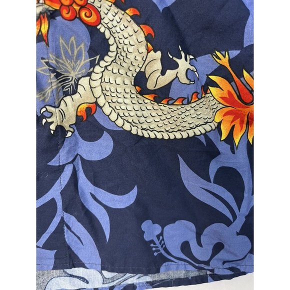 Hilo Hattie Dragons Hawaiian Shirt Mens Large Serpents Flowers Tropical - Picture 4 of 9